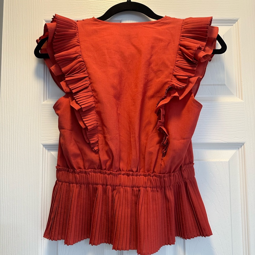 Orange/Rust Color Express Blouse, Size Small - image 3
